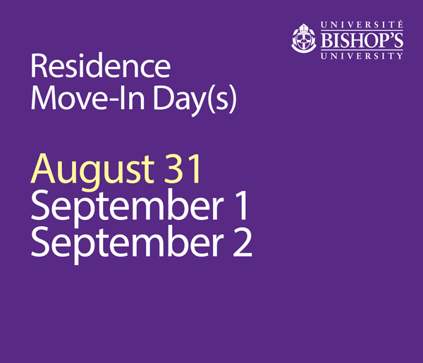 Moving Into Residence :: Labour Day Weekend August 31st to September 2nd