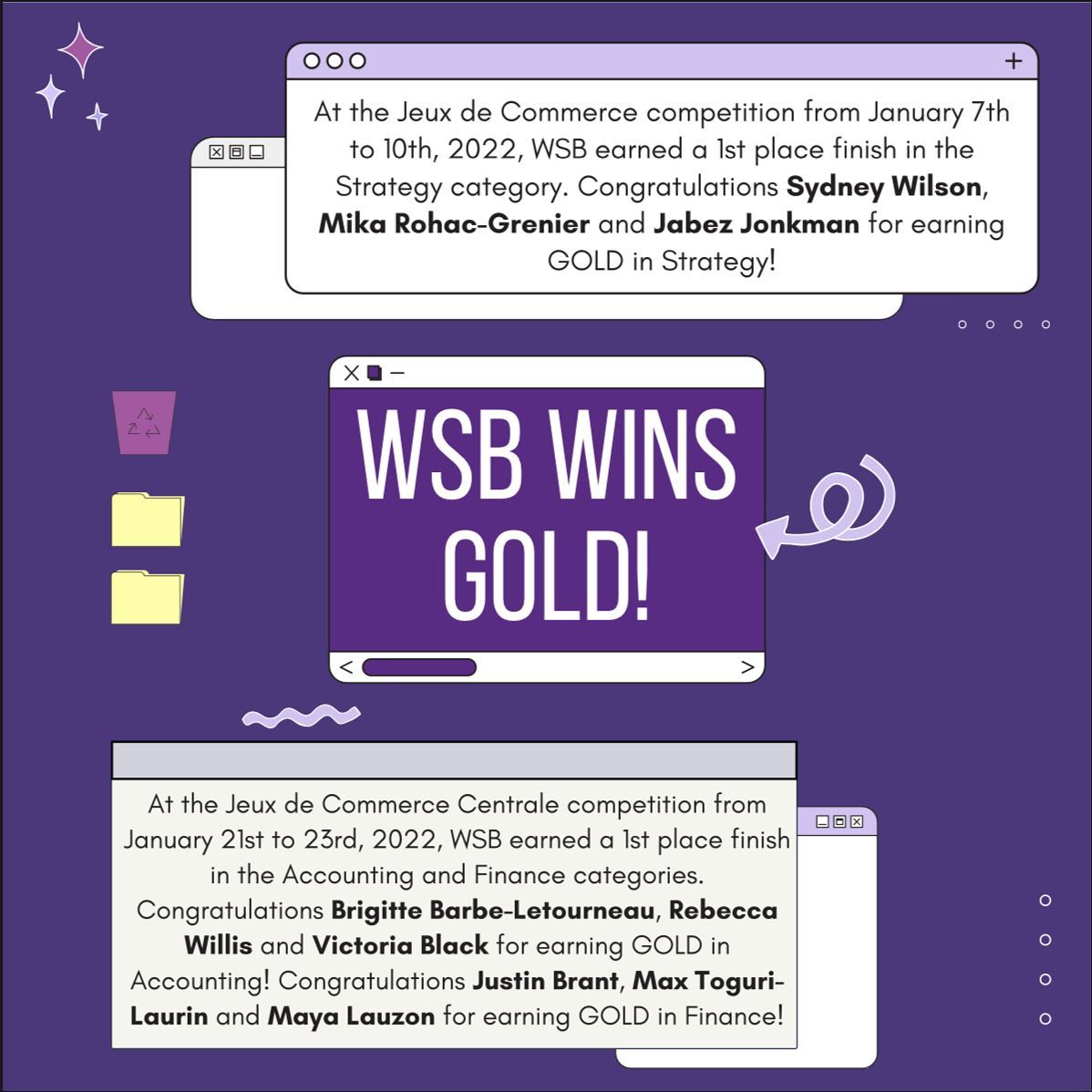 Recent wins for WSB students