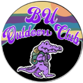 purple alligator with a bag