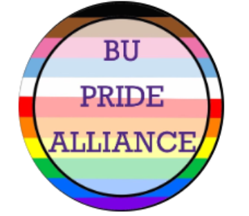 BU pride alliance with the LGBTQIA+ rainbow