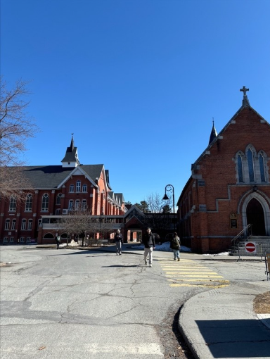 beautiful old buildings with a blue sky